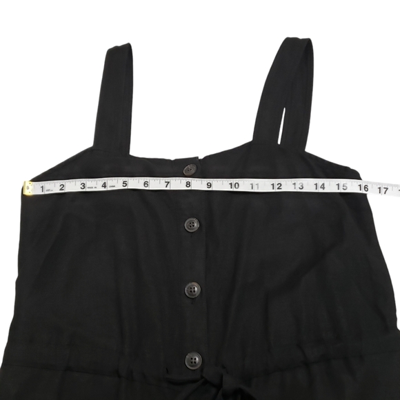 Anthropologie Moussy Linen Blend Black Jumpsuit Crop Wide Leg Size 1 - Picture 7 of 16
